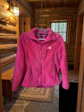 The North Face fleece Hot Pink zip up Sherpa Size Small
